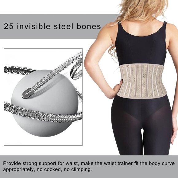 Super Short Torso Waist Trainers Cincher Corset Tummy Shaper Slimming Latex Gird - Picture 5 of 9